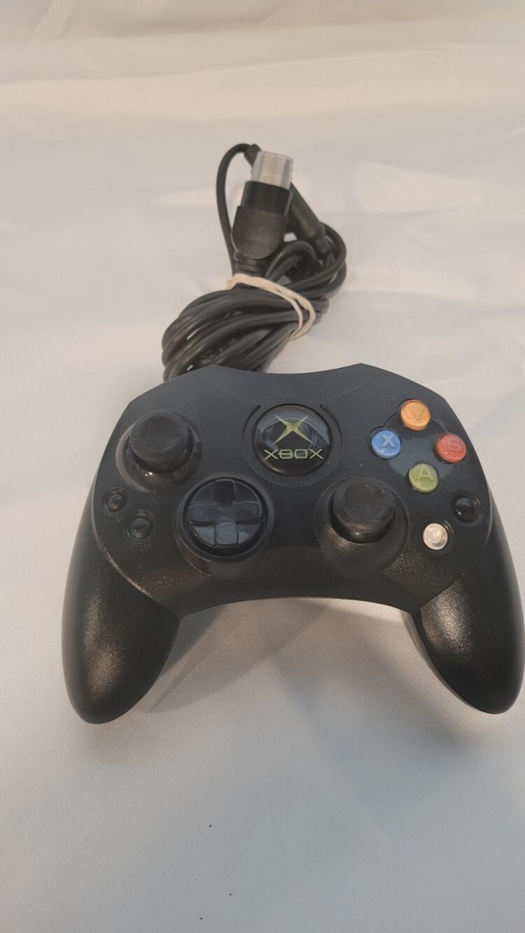 OEM Original Xbox Controller S Black Wired Gamepad w/ Breakaway Cable Tested...
